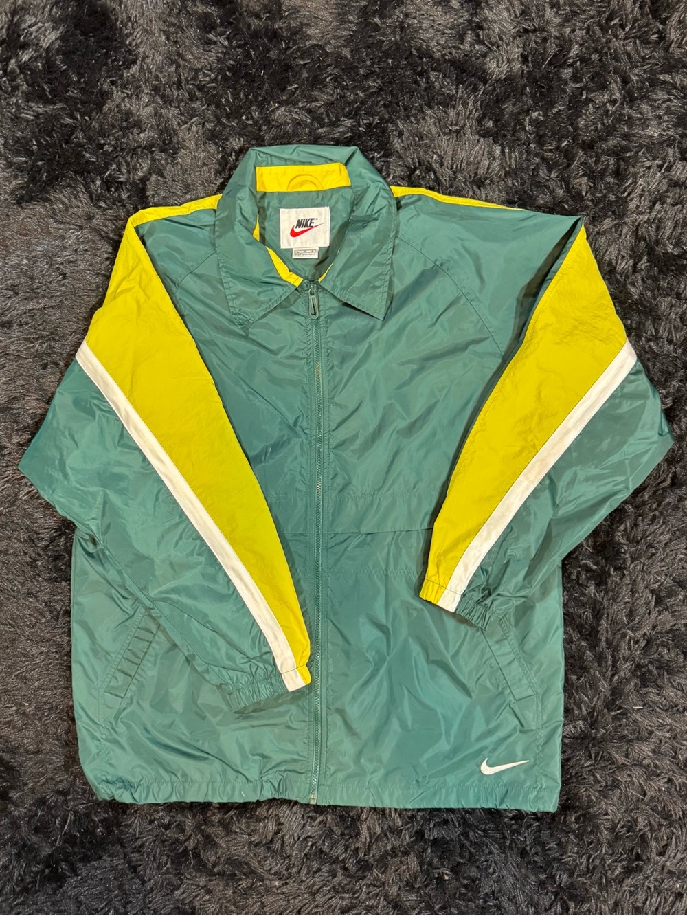 Vintage Green and Yellow 90s Nike Windbreaker